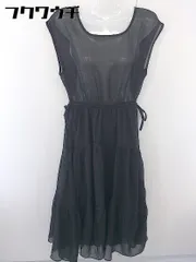 ◇ ◎ ●未使用● VANNIE U タグ付き ティアード シアー ノースリーブ 膝下丈 ワンピース サイズ F ブラック レディース  【1109240002887】