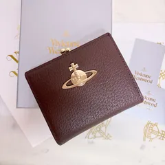 【最新作✨️美しいブラウン】高級感あふれるオーブ ヴィヴィアン・ウエストウッド 二つ折り財布 ブラウン ユニセックス