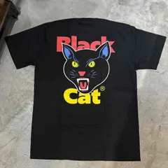 Black Cat イエロー Tシャツ　シュプリーム　ブラックキャット　花火 Black Cat イエロー Tシャツ シュプリーム ブラックキャット