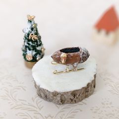 どんぐりソリと森の恵のミニミニツリー　ミニチュア　クリスマスにも