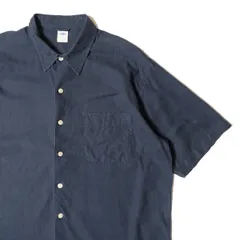00's オールドネイビー リネン×コットン ボックスシャツ 半袖 (L) 紺系 ネップ 00年代 旧タグ オールド GAP ギャップ OLD NAVY 2003年製 アメリカ古着 USED ビンテージ ヴィンテージ