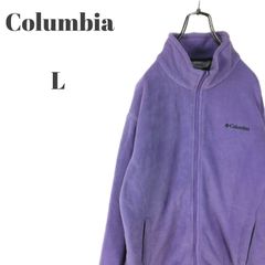 Columbia コロンビア フリース ジャケット 刺繍ロゴ パープル系 単色 レディース Lサイズ