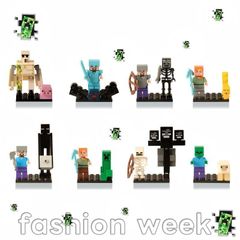 レゴ ブロック 互換 LEGO ミニフィギュア マイクラ風 マインクラフト風 16体セット 3 types イムサービス：基礎板1枚！（SJ-010301）
