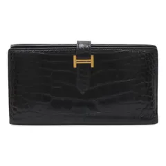 【超極美品】エルメス アリゲーター ベアン スフレ 二つ折り長財布 ゴールド金具 HERMES - エルメス ベアン スフレ タッチ 二つ折り長財布 ヴォー