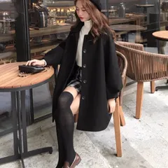 ジャケット コート アウター 上着 ウール 羽織 前開き ウールロングコート 長袖 襟付き ワイド もこもこ ふわふわ ボタン かわいい 大人可愛い きれいめ シンプル カジュアル 上品 おしゃれ レトロ アジアン こなれ感 ラフ ルーズ 個性的 エレガント 