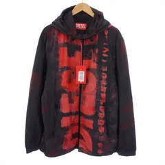 ディーゼル DIESEL J-WARRETT-LOGO-LOGO ウインドブレーカー マウンテンパーカー ジャケット ジップアップ 48 L 赤 黒 レッド ブラック A11433 /KHのサムネイル