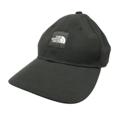 良品 THE NORTH FACE ザ ノースフェイス スクエアロゴ キャップ 帽子 ワッペン 6パネル NN41911 F 黒 ブラック メンズ 古着 中古 USED