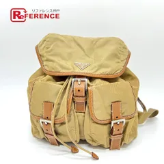 PRADA プラダ リュックサック ロゴプレート ナイロン ブラウン