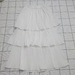 ◇ ⊂ CLEA クレア エレガント系 ロング ティアード ティアードスカート サイズF ホワイト系 レディース E  【1508060022844】