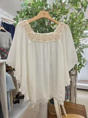 レース スクエアネック 白 ショール ケープ カーディガン