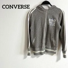 CONVERSE パーカー　グレー　長袖　フード　灰色　ライン