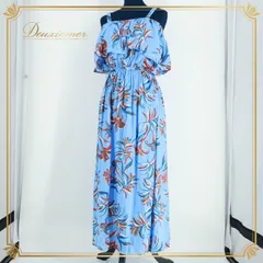 フラダンス 衣装 ワンピース ドレス ブルー系 フラ ダンス タヒチアン 青 水色 白 緑 軽い ハワイアン アロハ 柔らかい 爽やか 肌見せ ハワイアンプリント 葉っぱ柄 花柄 ホワイト系 グリーン系 オレンジ系