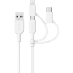 【新品・3営業日で発送】ANKER アンカー Anker PowerLine II 3-in-1 ケーブル (0.9m) (ライトニング／USB-C／Micro USB端子) MFi認証 iPhone ／ Android 各種対応...