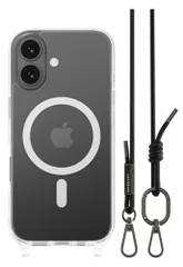 MagEasy iPhone 17 ケース ショルダー付 MagSafe 耐衝撃 トランスパレント/ブラック