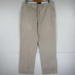 古着 ポロバイラルフローレン Polo by Ralph Lauren チノパンツ ポロチノ ワンポイント スラックス ストレート w34 L30  ベージュ メンズ