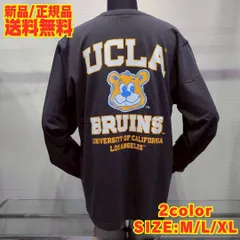 ☆【UCLA/ユーシーエルエー：ジョープリントTシャツ】長袖☆綿100%  アメカジ ストリート ユニセックス ペア 254AN1LT197 グレー(チャコール) ホワイト 新品未使用 少量入荷 送料無料☆