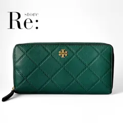 【美品】TORY BURCH　トリーバーチ　ロングウォレット　長財布　キルティング　グリーン系