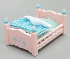 【中古】おもちゃ ミントグリーン 赤ちゃんベッド～ゆめふわver.～ 「シルバニアファミリーキラキラくじ～ゆめふわコレクション～」 D賞