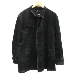 コムサイズム COMME CA ISM ステンカラーコート ミドル丈 ライナー付き 無地 オーバーサイズ M 黒 ブラック /YK3のサムネイル