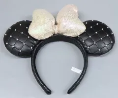 【中古】アクセサリー(非金属) ミニーマウス(ブラック×ホワイト) スパンコールカチューシャ(合皮×パール) 「ディズニー」 東京ディズニーランド限定