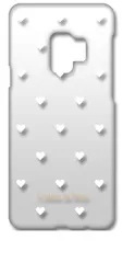 【新品未使用】Galaxy S9 SC-02K/SCV38 ギャラクシーS9 クリア ハードケース (ホワイト) ハート ドット 水玉 cl-sc02k-266