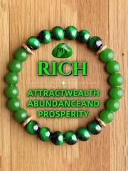 ジュエリー メンズ ブレスレット 8mmグラデーショングリーン 幸運と富を呼ぶブレスレット - 天然素材のファッショナブルなアクセサリー、富と幸運を引き寄せる、男女兼用、あらゆるシーンでの贈り物に最適、ボヘミアンス