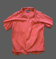 POLO RALPH LAUREN 半袖シャツ/L/リネン/レッド/CALDWELL?/シルク混