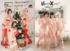 【中古】ポストカード えなこ＆伊織もえ＆篠崎こころ サイン入りクリスマスポストカード(2枚組) 週刊少年チャンピオン2022年1月3日・6日号付録