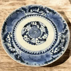 青花飾   絵皿  骨董  大皿 46㎝　アンティーク　レトロ　古美術　希少 アンティーク 骨董 お皿 2枚セット 骨董品｜Yahoo!フリマ（旧