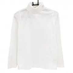【美品】ゾーイ 長袖タートルネックシャツ 白 ネックロゴ刺しゅう コットン100％  レディース M ゴルフウェア ZOY