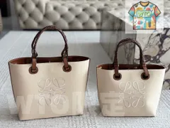 希少美品♡ LOEWE レザー トートバッグ ハンドバッグ ベージュ パイピング レザー（本革） ベージュ系 LOEWE(ロエベ) トートバッグ