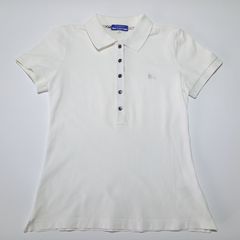 バーバリー ブルーレーベル ポロシャツ ノバチェック ホワイト 白 38サイズ Burberry