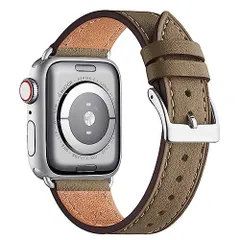 キャメルブラウンシルバーバックル_384041mm コンパチブル Apple Watch バンド アップルウォッチ バンド 本革製 レザー おしゃれバンド iWatch Ultra2Ultra Series 987654321SESE2に全機種対応 交換ベルト