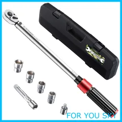 【新着商品】トルクレンチ プレセット型 車/バイク修理レンチ 差込角12.7mm(1/2インチ) 20-220N・m タイヤ交換 17/19/21/24mm 3/8変換ソケット付き ソケットレンチ ケース付き