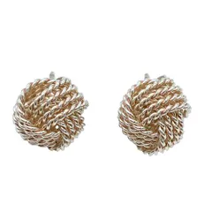 美品ティファニー ツイストロープノットピアス シルバー925 750キャッチなし TIFFANY] ツイスト・ノット イヤリング(ピアス) 925シルバー