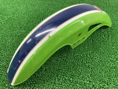 Z400GP フロントフェンダー 緑 35004-1087 KZ400M-016*** カワサキ 純正 バイク 部品 KZ400M ステー付き 当時物 ペイント素材に 割れ欠け無し 車検 Genuine 【中古】 16のサムネイル