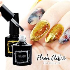 【送料無料】フラッシュグリッタージェル 8ml フラッシュグリッター フラッシュパウダー フラッシュで輝くSNS映え フラッシュ 光る カラージェル カラー ポリッシュ ネイルジェル ラメ ゴールド シルバー ネイル工房【フラッシュグリッター8ml】