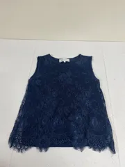 送料無料　ROPE PICNIC ロペピクニック　ノースリーブシャツ　レースシャツ　38 ネイビー　#70602sNj81