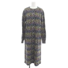 ミッソーニ MISSONI 総柄ニットワンピース ロング ミモレ 長袖 44 マルチカラー /DO ■OSのサムネイル