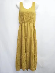 ◇ ⊂ SENSE OF PLACE by コットン混 ノースリーブ ロング ワンピース サイズF マスタードイエロー系 レディース E  【1506250007367】