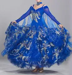 【未使用】 パーティドレス⭐︎ロングドレス ロイヤルブルー スパンコール カラードレス ロングドレス ロイヤルブルー スパンコール 演奏会