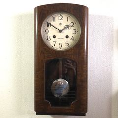 昭和レトロ 昭和30年代 愛知時計 ロングスリムデザイン掛時計 オーバーホール済稼働品
