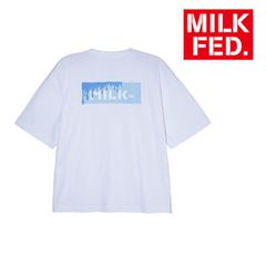 ミルクフェド tシャツ Tシャツ milkfed MILKFED MELT BAR WIDE S/S TEE 103242011018 レディース ホワイト 白 ティーシャツ ブランド ティシャツ 丸首 クルーネック おしゃれ 可愛い ロゴ