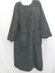 ■ Libra Cue リブラ ノーカラー ボア 長袖 ジャケット コート サイズF ブラック レディース P  【1406240024445】