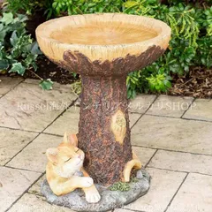 ガーデンオブジェ ねこ バードバス バードウォッチング 猫 樹脂 バードフィーダー 彫刻 ガーデニング 雑貨 ガーデン雑貨 ガーデンインテリア ガーデン インテリア 庭の装飾 お洒落 おしゃれ 8-14