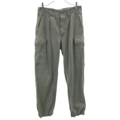 GERMAN MILITARY ドイツ軍 モールスキン カーゴパンツ 6 カーキグリーン ボタンフライ メンズ 古着