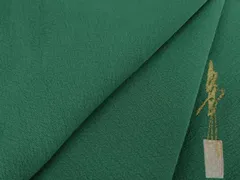 平和屋着物●本草木染作家　瑞鳳　色無地　堅牢草木染　緑青色　反端付き　正絹　逸品　未使用　AAAZ3784ck