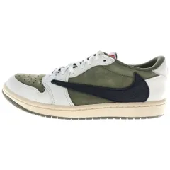 NIKE (ナイキ) ×TRAVIS SCOTT AIR JORDAN 1 LOW OG SP Reverse Olive DM7866-200トラヴィススコット エアジョーダン1 リバースオリーブ ローカットスニーカー US8.5/26.5cm