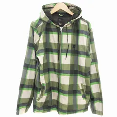 ディーシーシューズ DC SHOES フード付きジャケット パーカー フーディー ジップアップ チェック M 緑 グリーン 白 ホワイト /UD ■MAのサムネイル