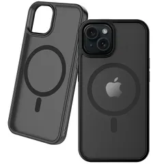 MaGdget Matte Case/マジェット マット ケース iPhoneケース MagSafe対応 耐衝撃 保護ケース ワイヤレス充電対応 強力吸着 ネオジム磁石 iPhone 15 14 13 12 11 SE Series (iPhone15, 